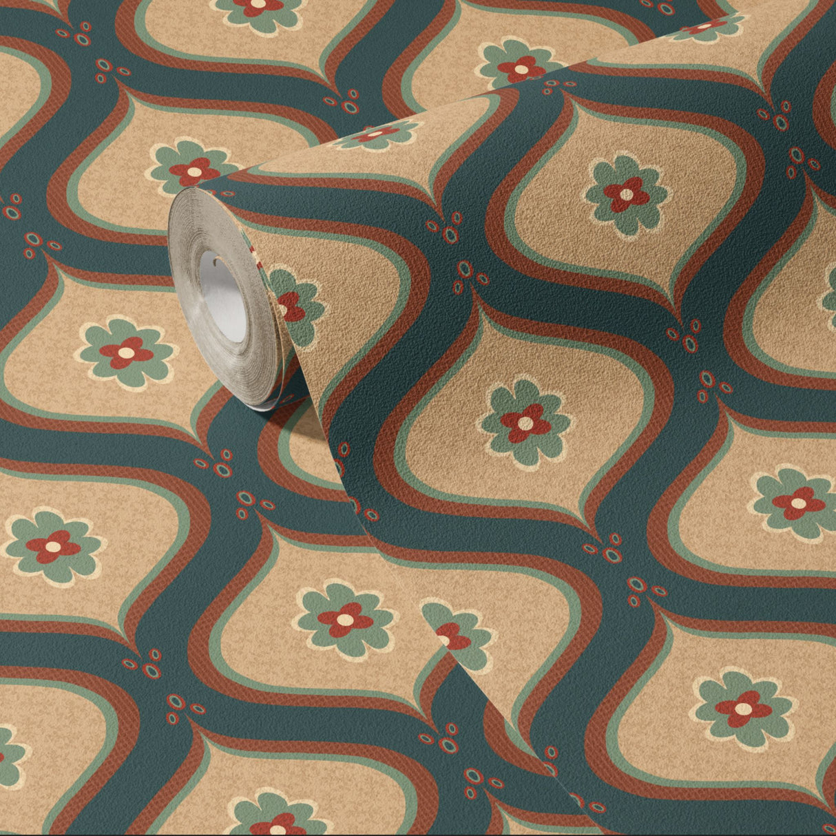 Retro Deco | Cute Vintage Retro Patterned Wallpaper Wallpaper Sckribbles