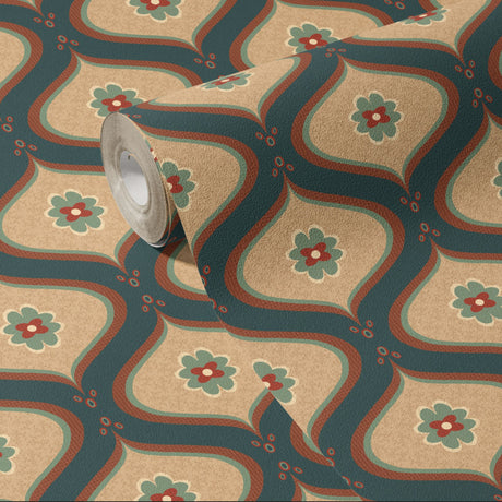 Retro Deco | Cute Vintage Retro Patterned Wallpaper Wallpaper Sckribbles