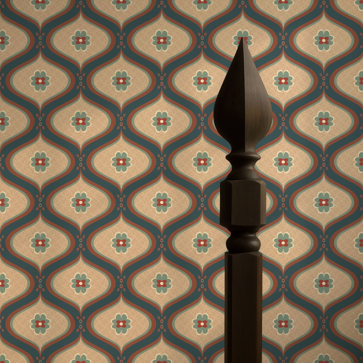 Retro Deco | Cute Vintage Retro Patterned Wallpaper Wallpaper Sckribbles