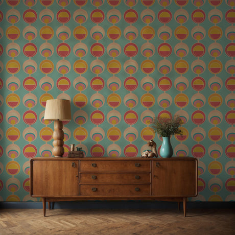 Sweet 70s | Cute Fun Pastel Circles 1970s Wallpaper Wallpaper Sckribbles
