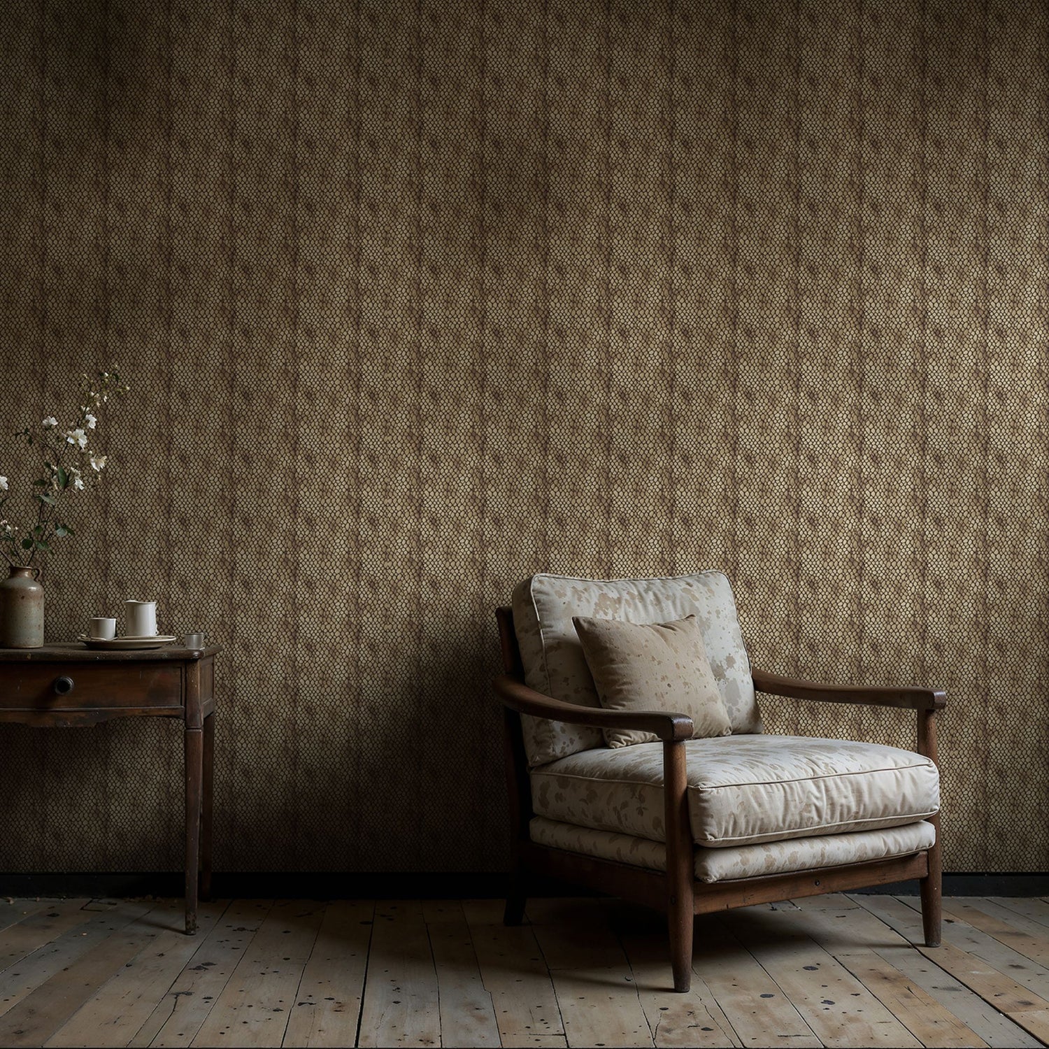 Velvet Viper | Brown Snakeskin Animal Print Wallpaper Wallpaper Sckribbles