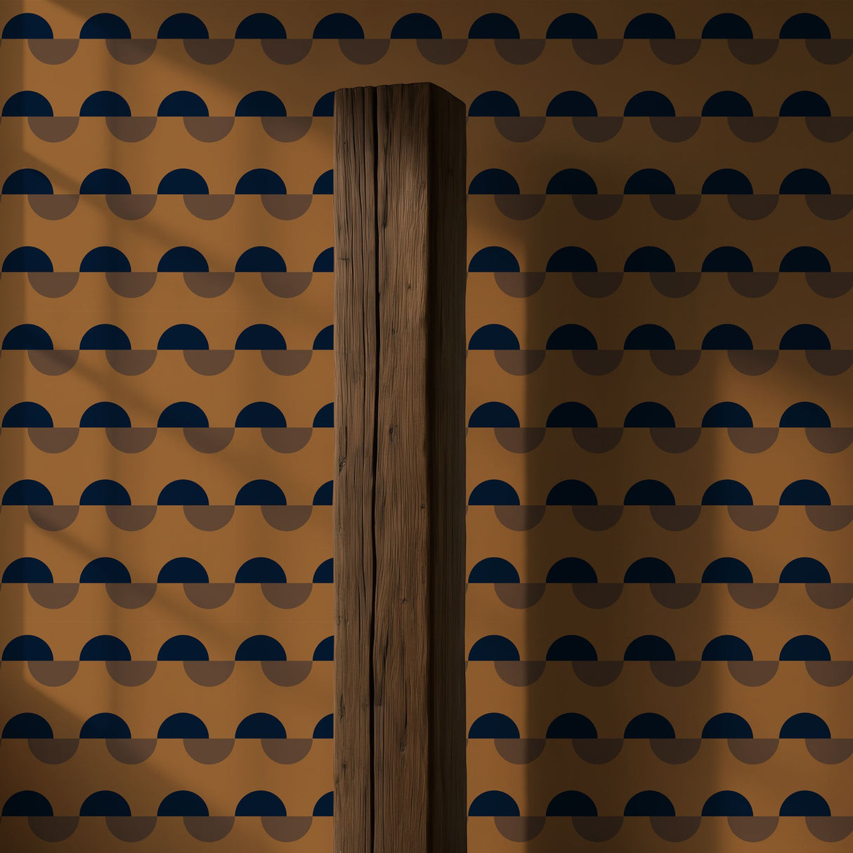 Modern Spheres | Retro Contemporary Abstract Geometrical Semi-Circles Wallpaper Wallpaper Sckribbles