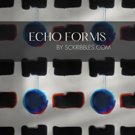 Echo Forms | Bold Blue/Black/White Geometrical Abstract Wallpaper Wallpaper Sckribbles