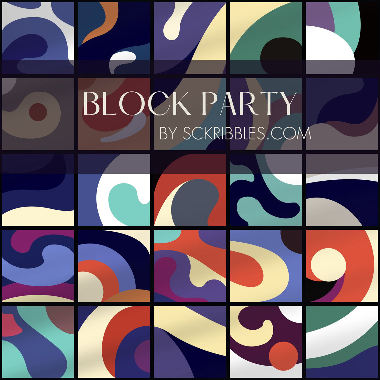 Block Party | Colorful Abstract Maximalist Geometrical Wallpaper Wallpaper Sckribbles