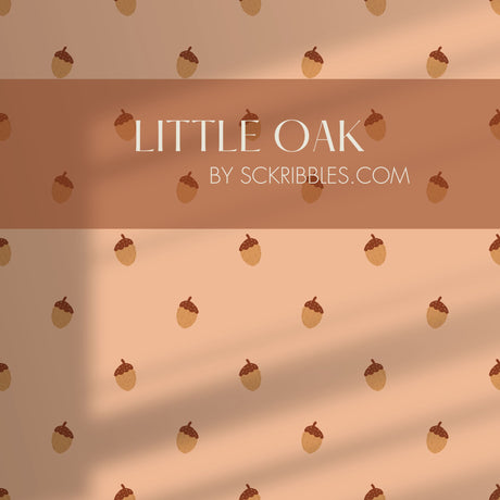 Little Oak | Fun Cute Acorn Children's Room Wallpaper Wallpaper Sckribbles