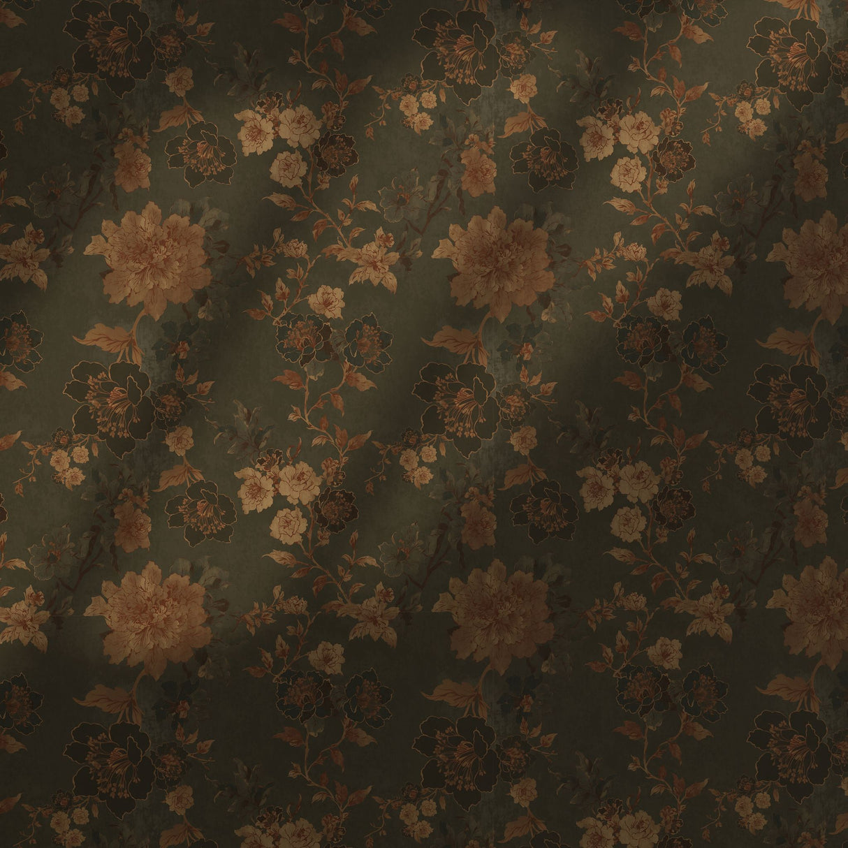 Timeless Flora | Vintage Aged Chinoiserie Floral Wallpaper Wallpaper Sckribbles