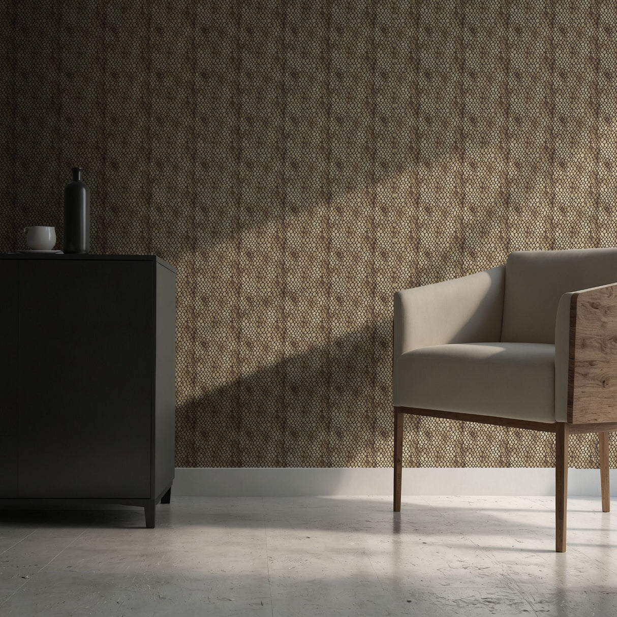 Velvet Viper | Brown Snakeskin Animal Print Wallpaper Wallpaper Sckribbles