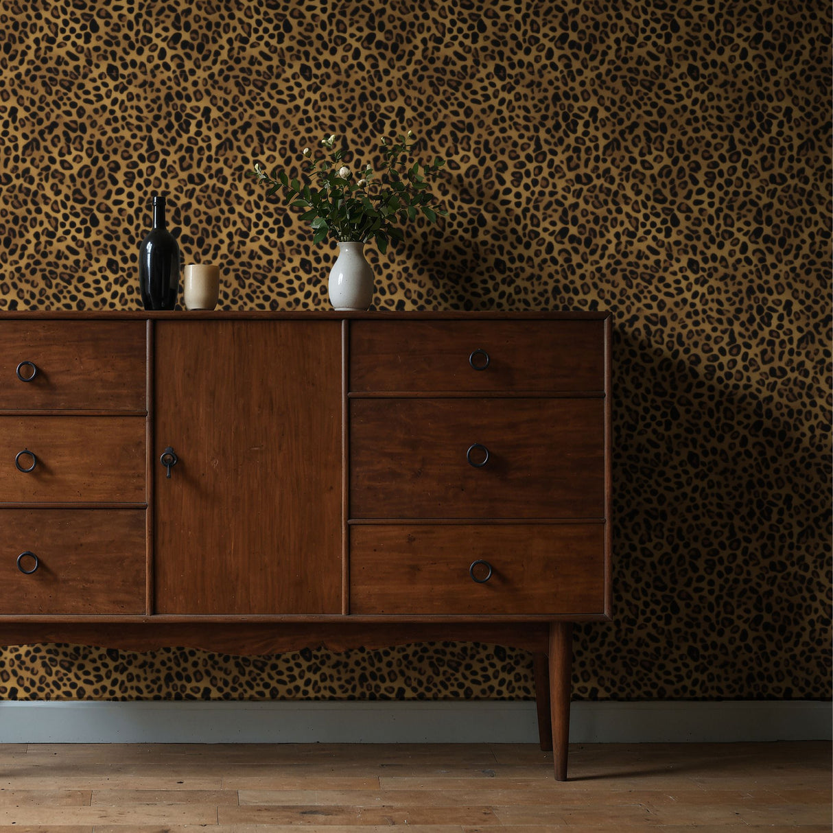 Savannah Chic | Fun Dramatic Leopard Print Wallpaper Wallpaper Sckribbles