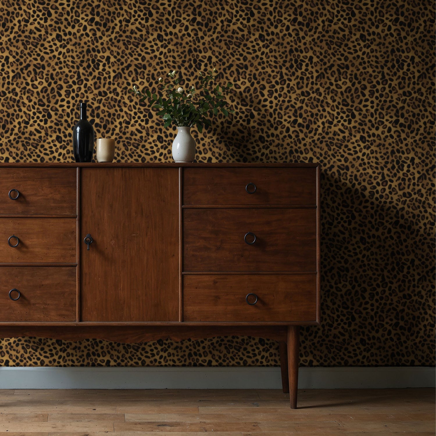 Savannah Chic | Fun Dramatic Leopard Print Wallpaper Wallpaper Sckribbles