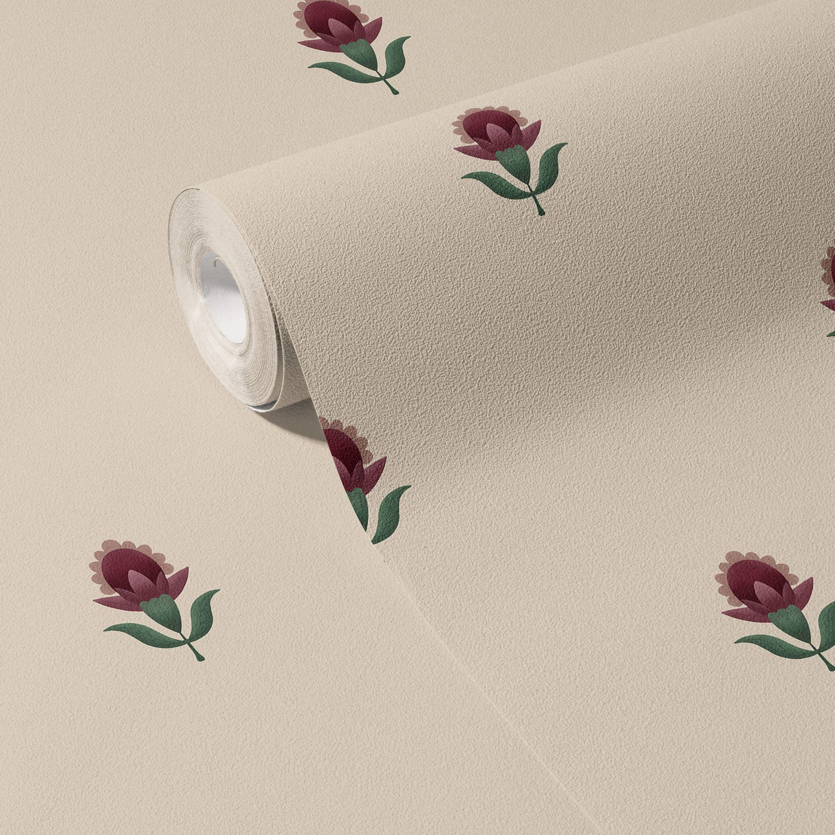 Petite Jardin | Elegant Pretty Pink & Cream Flower Wallpaper Wallpaper Sckribbles