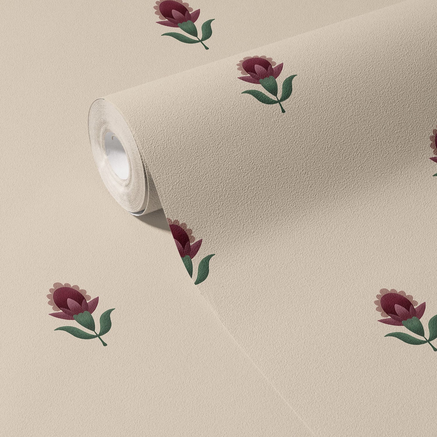 Petite Jardin | Elegant Pretty Pink & Cream Flower Wallpaper Wallpaper Sckribbles