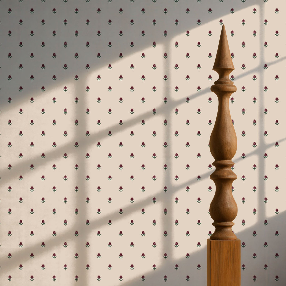 Petite Jardin | Elegant Pretty Pink & Cream Flower Wallpaper Wallpaper Sckribbles