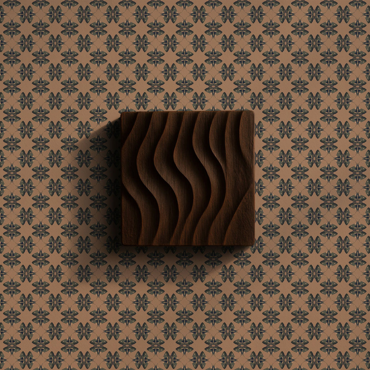 Moth Matrix | Moody Dark Academia Geometrical Moth Wallpaper Wallpaper Sckribbles