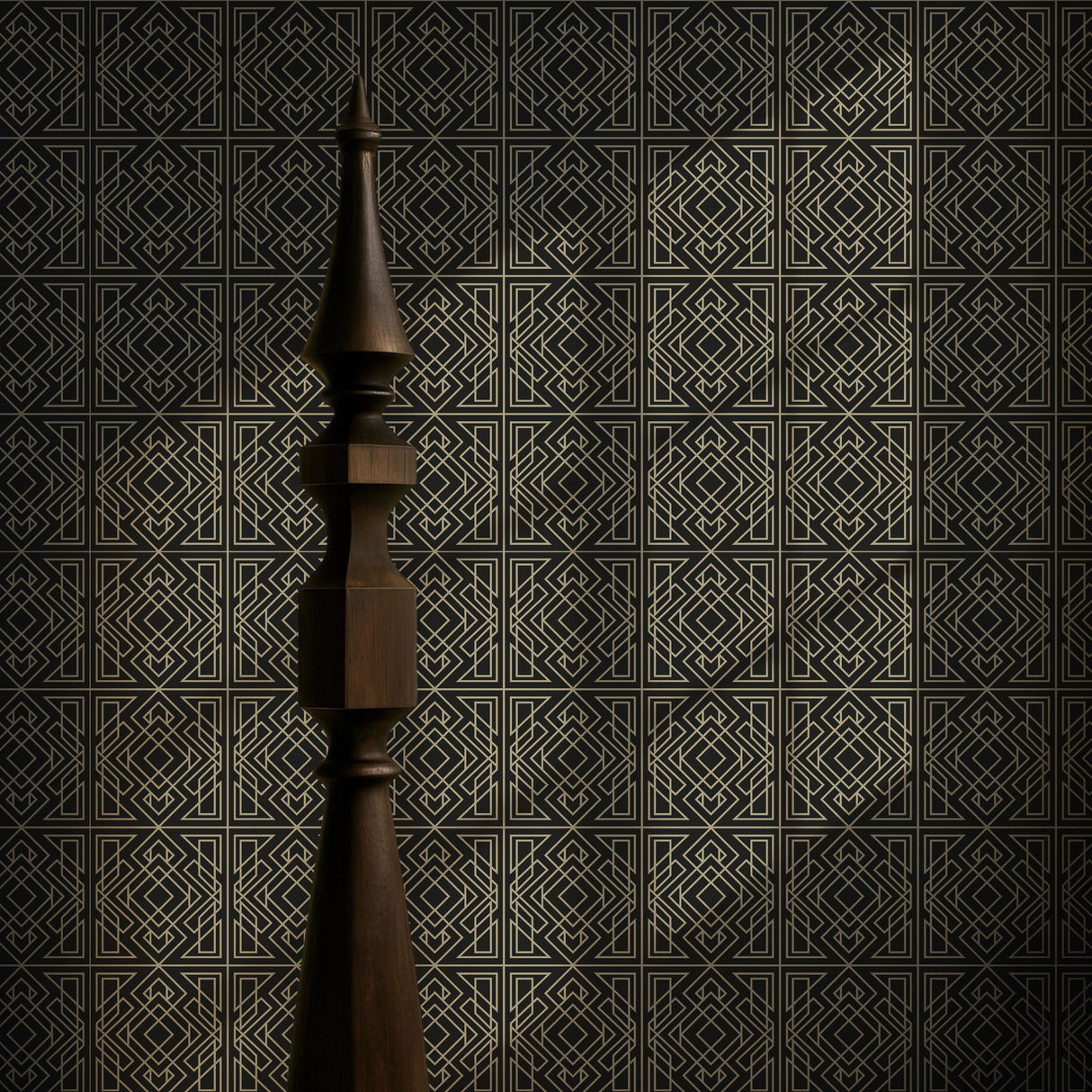 Crystalline Contours | Sophisticated Geometrical Luxury Art Deco Wallpaper Wallpaper Sckribbles