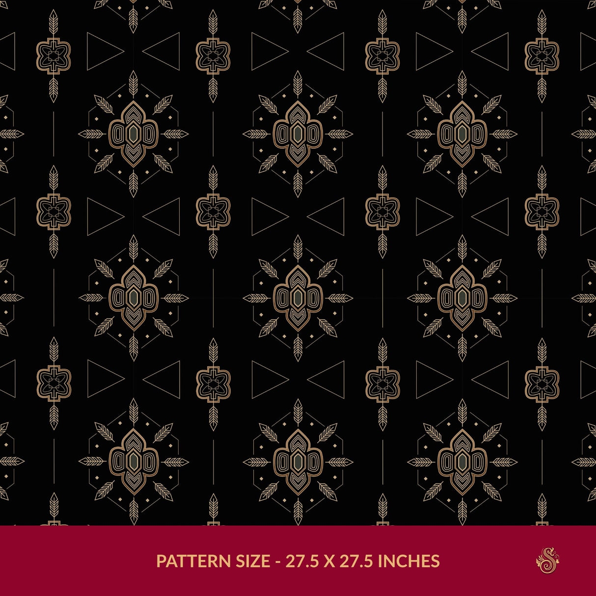 Sacred Geometry | Moody Black Glamorous Luxury Art Deco Wallpaper Wallpaper Sckribbles