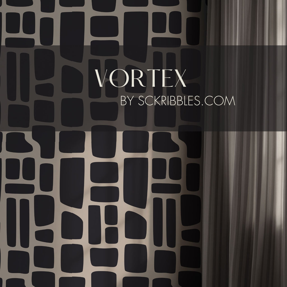 Noir Swell | Bold Abstract Geometrical Masculine Wallpaper
