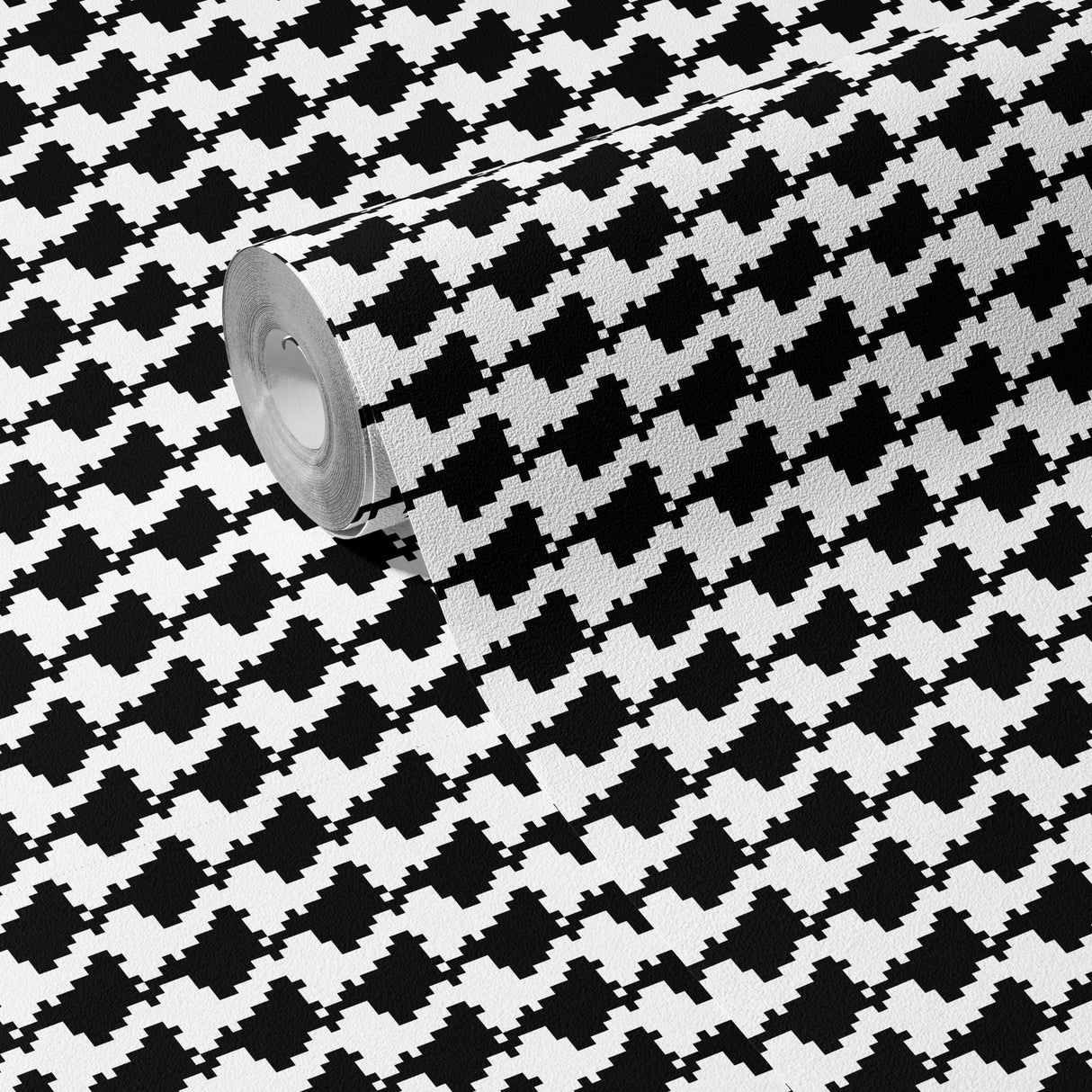 Techno Tweed | Classic Timeless Geometrical Pixelated Houndstooth Wallpaper Wallpaper Sckribbles