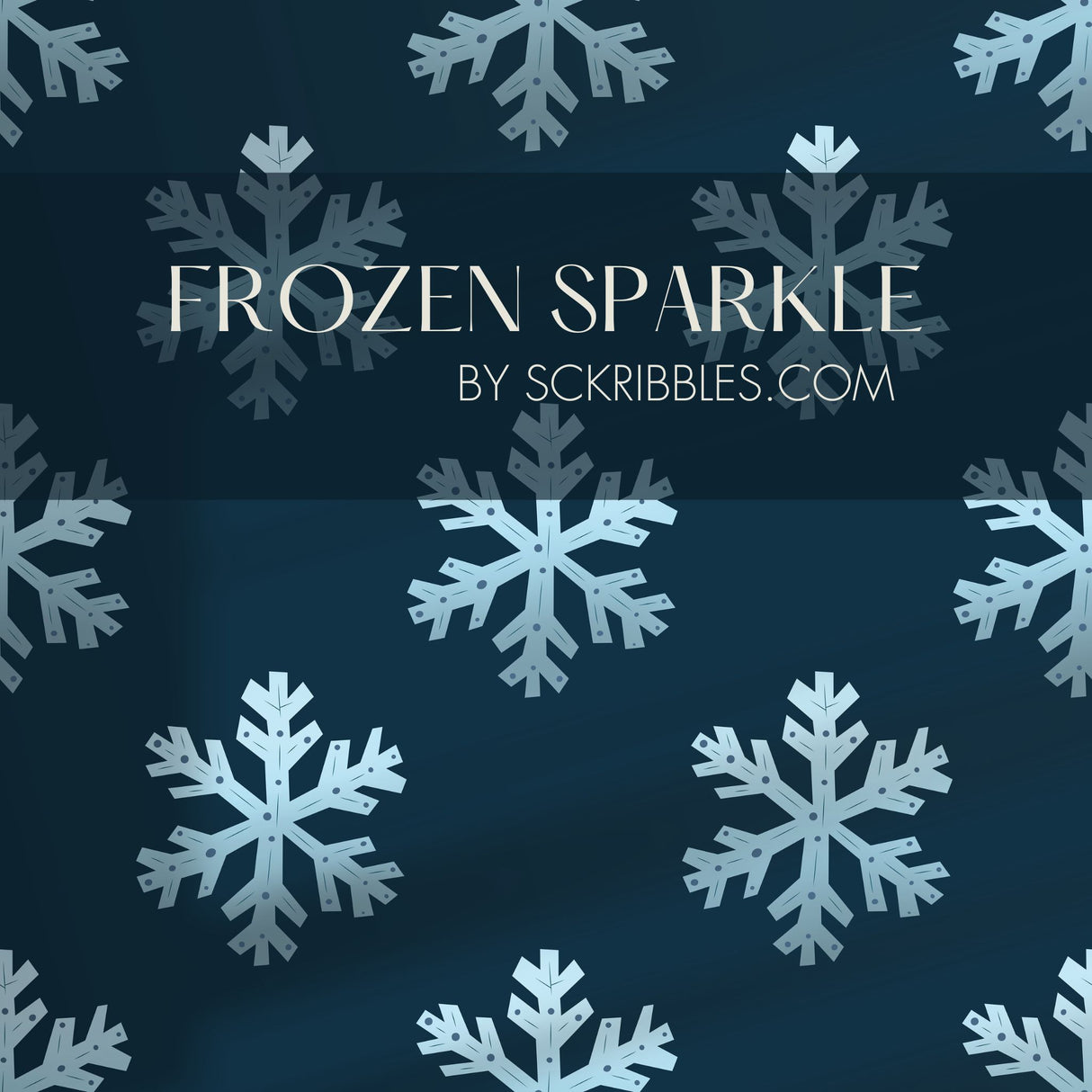 Frozen Sparkle | Blue Christmas Holiday Snowflake Wallpaper Wallpaper Sckribbles