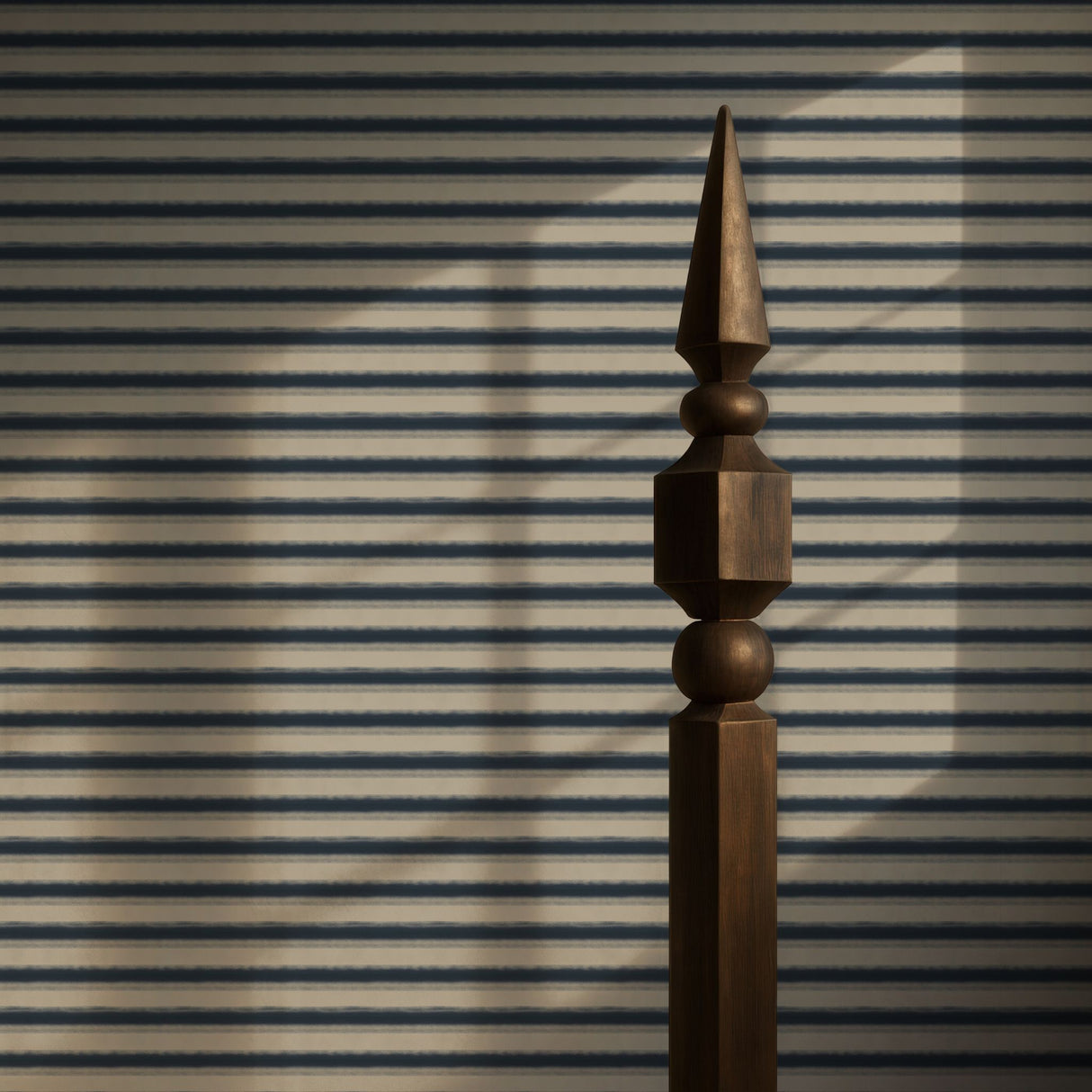 Raw Horizon | Stylish Blue & Beige Horizontal Striped Wallpaper Wallpaper Sckribbles