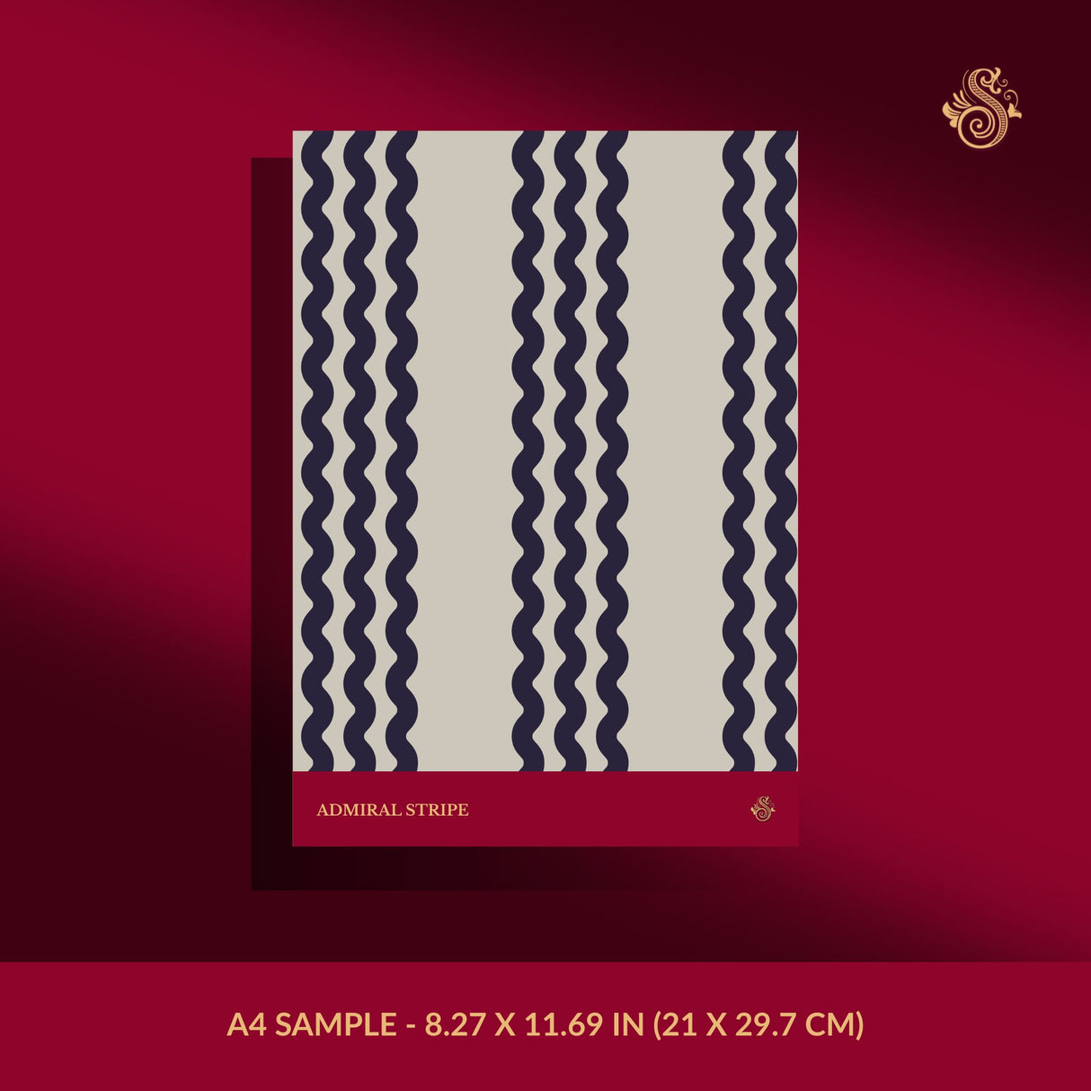 Twist & Turn | Black & Beige Wavy Vertical Striped Wallpaper Wallpaper Sckribbles Signature - Premium Non-Woven A4 Sample - 8.27 × 11.69 in (21 × 29.7 cm) Admiral Stripe