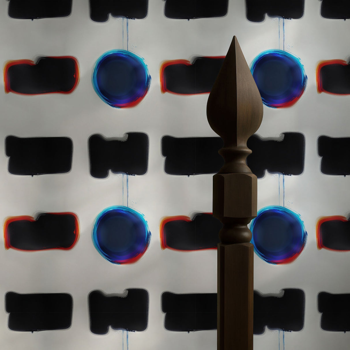 Echo Forms | Bold Blue/Black/White Geometrical Abstract Wallpaper Wallpaper Sckribbles