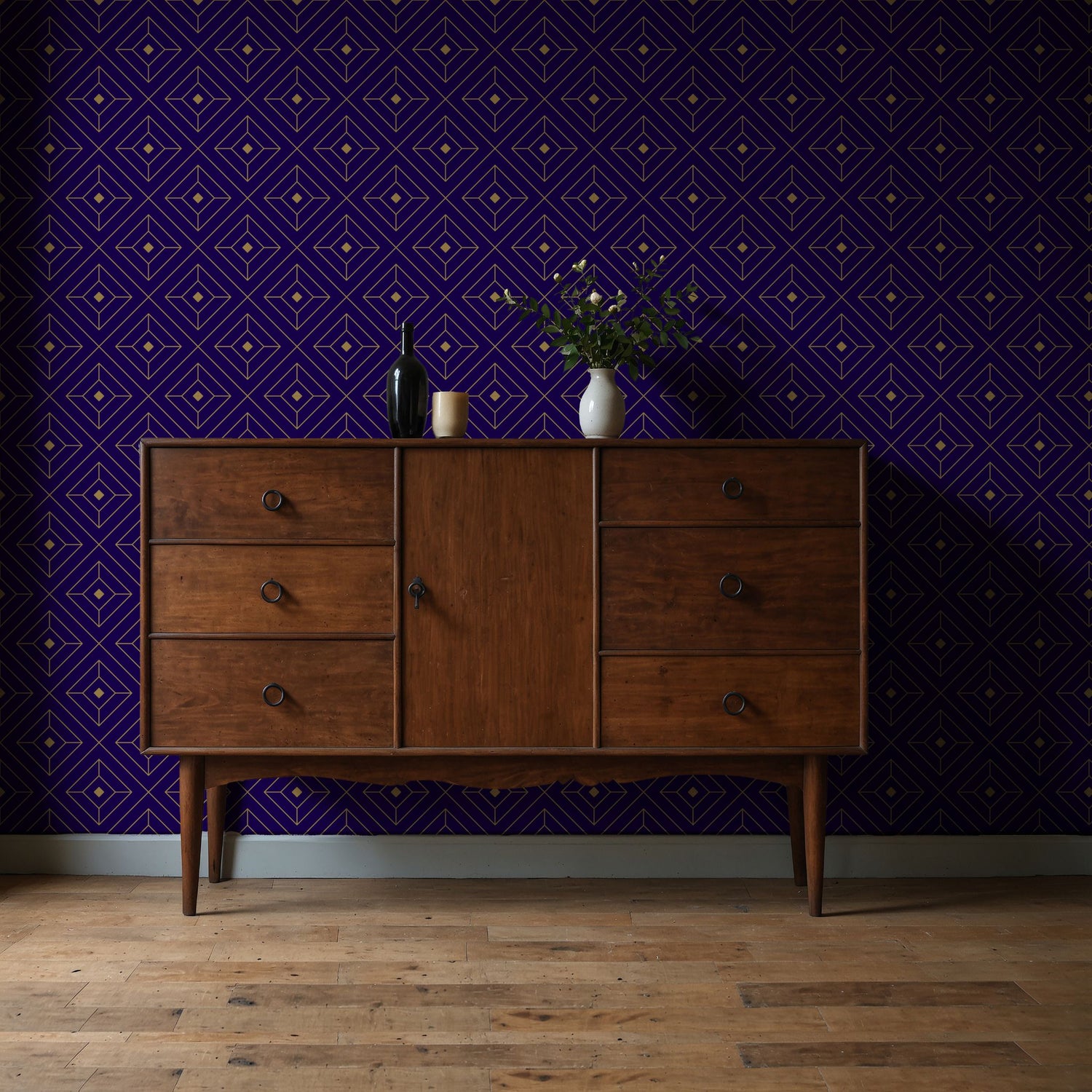 Square Affair | Glamorous & Bold Luxury Art Deco Wallpaper Wallpaper Sckribbles