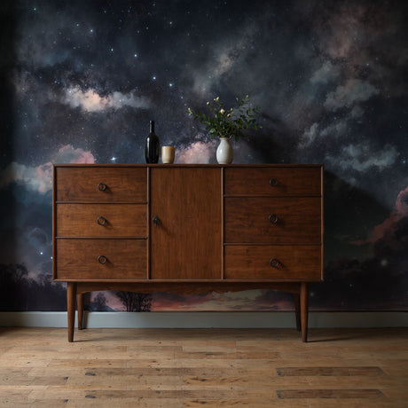 Sunset Galaxy | Blue Celestial Star Landscape Wallpaper Mural Wallpaper Mural Sckribbles