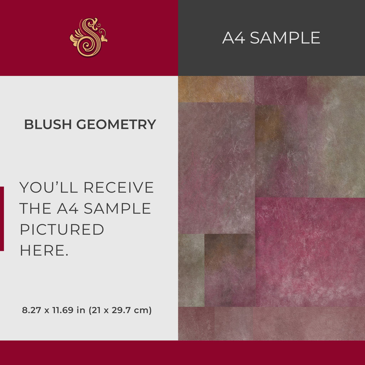 Blush Geometry | Pink Abstract Grid Distressed Wallpaper