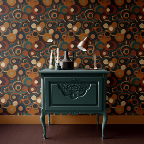 Funky Fusion | 1970s Retro Circle Patterned Wallpaper Wallpaper Sckribbles