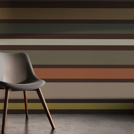 Claystone Stripe | Dramatic Neutral Horizontal Striped Wallpaper Mural Wallpaper Mural Sckribbles