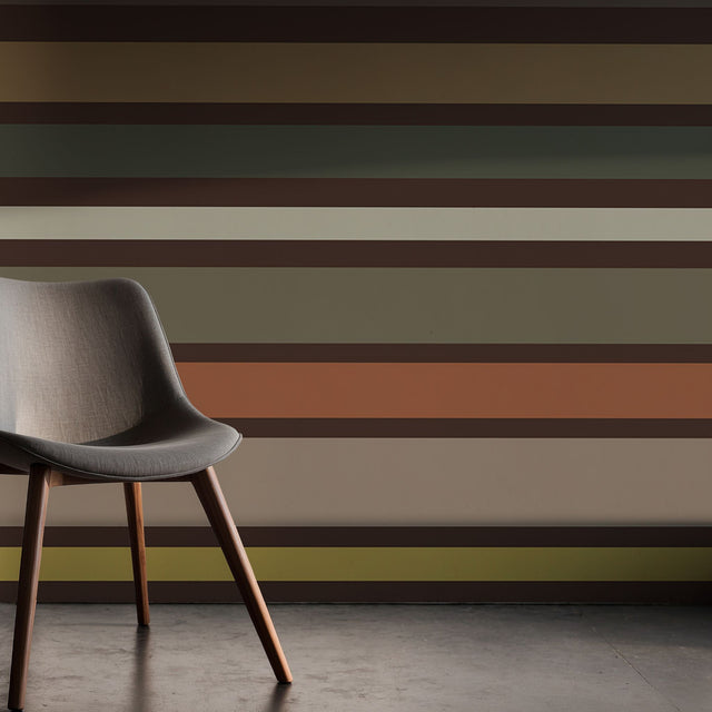 Claystone Stripe | Dramatic Neutral Horizontal Striped Wallpaper Mural Wallpaper Mural Sckribbles