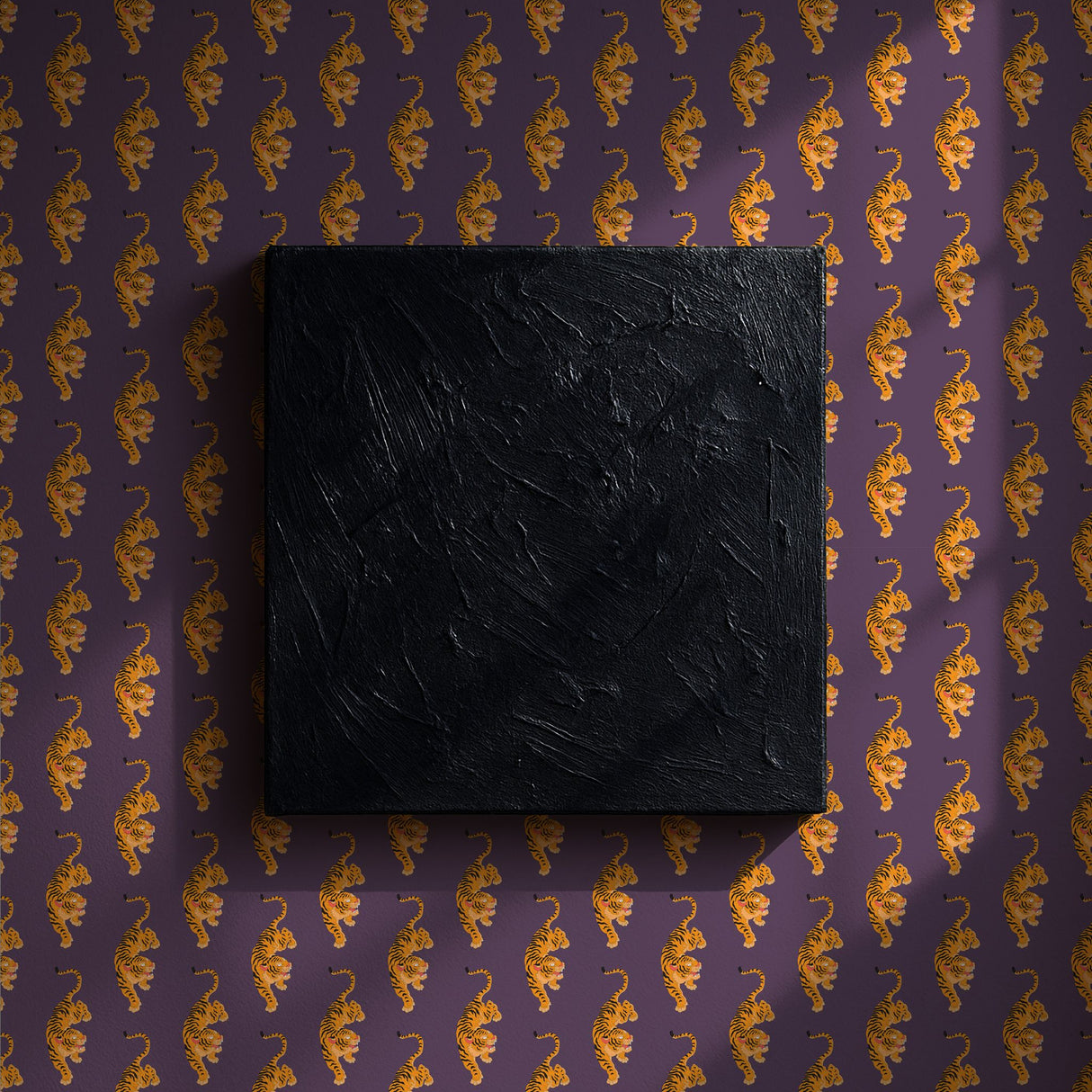 Vivid Tigress | Bold Orange & Purple Maximalist Tiger Wallpaper Wallpaper Sckribbles