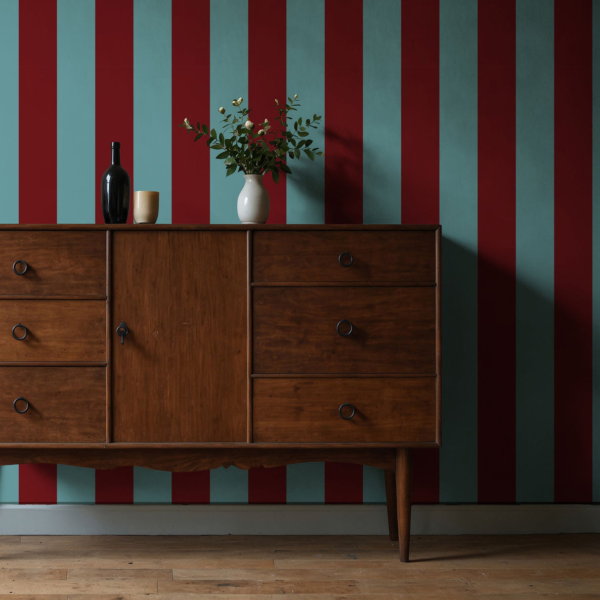 Circus Stripes | Bold Bright Colorful Vertical Striped Wallpaper Wallpaper Sckribbles
