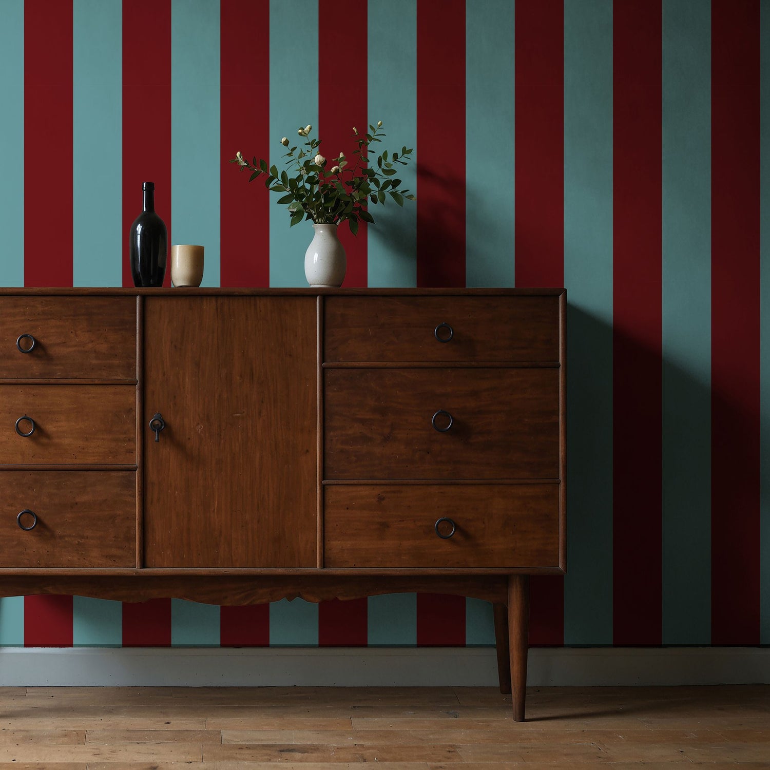 Circus Stripes | Bold Bright Colorful Vertical Striped Wallpaper Wallpaper Sckribbles