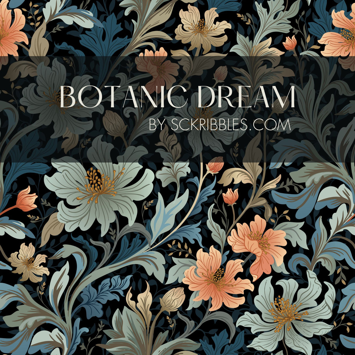 Botanic Dream | Feminine Flower Botanical Wallpaper Wallpaper Sckribbles