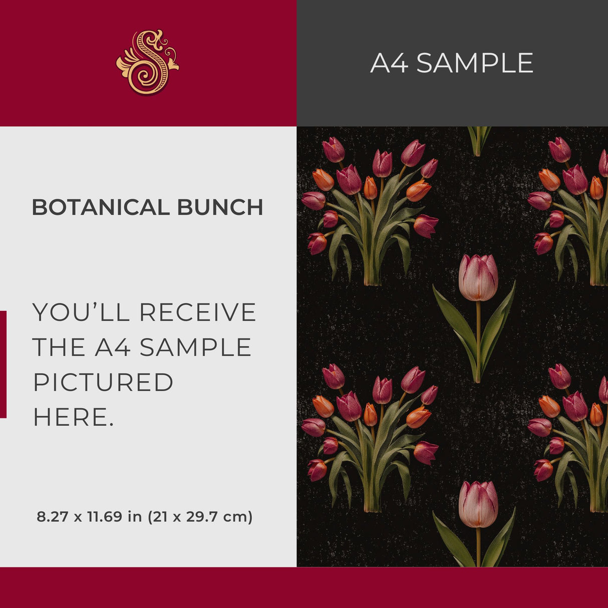 Botanical Bunch | Dark Moody Tulip Floral Wallpaper