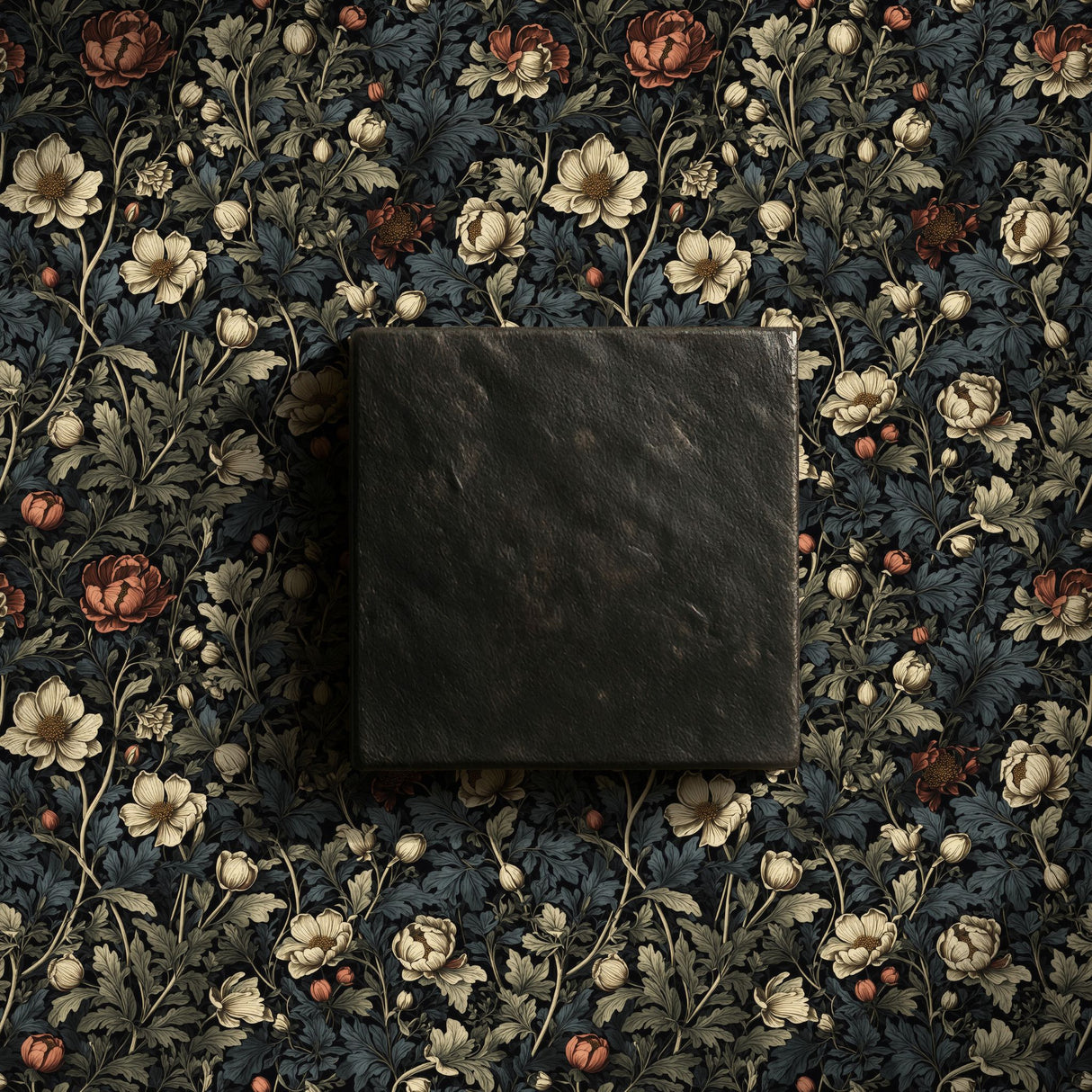 Leafy Luxe | Dark Floral Botanical Garden Wallpaper Wallpaper Sckribbles