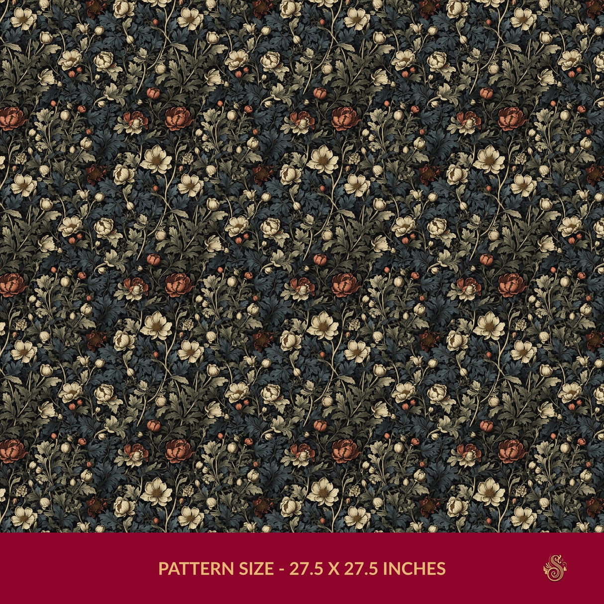 Leafy Luxe | Dark Floral Botanical Garden Wallpaper Wallpaper Sckribbles