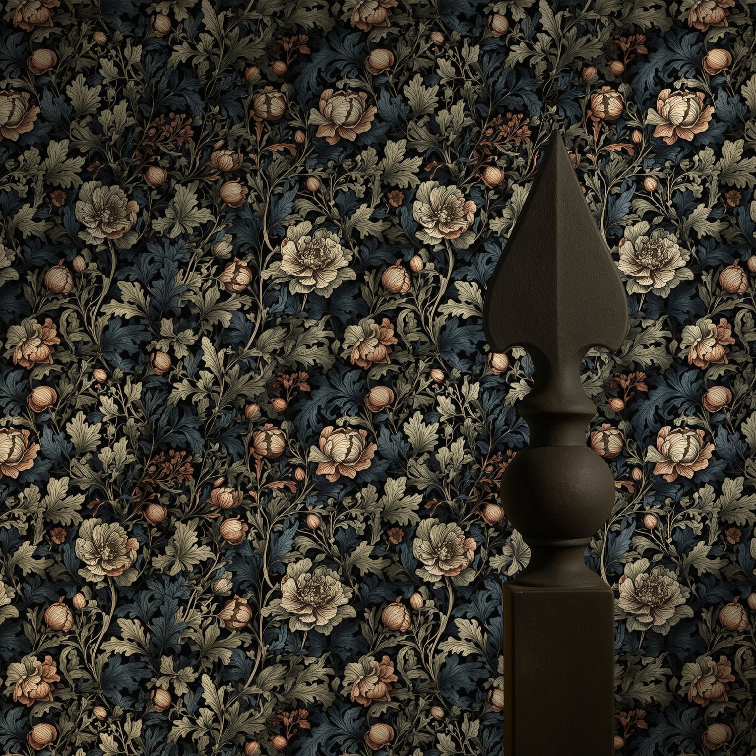 Botanical Bliss | Dark Moody Floral Garden Wallpaper Wallpaper Sckribbles