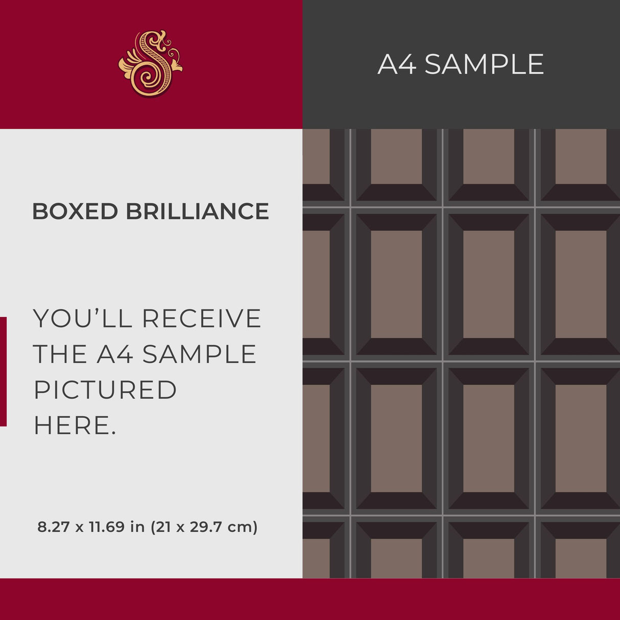 Boxed Brilliance | Brown Geometrical Rectangular Masculine Wallpaper