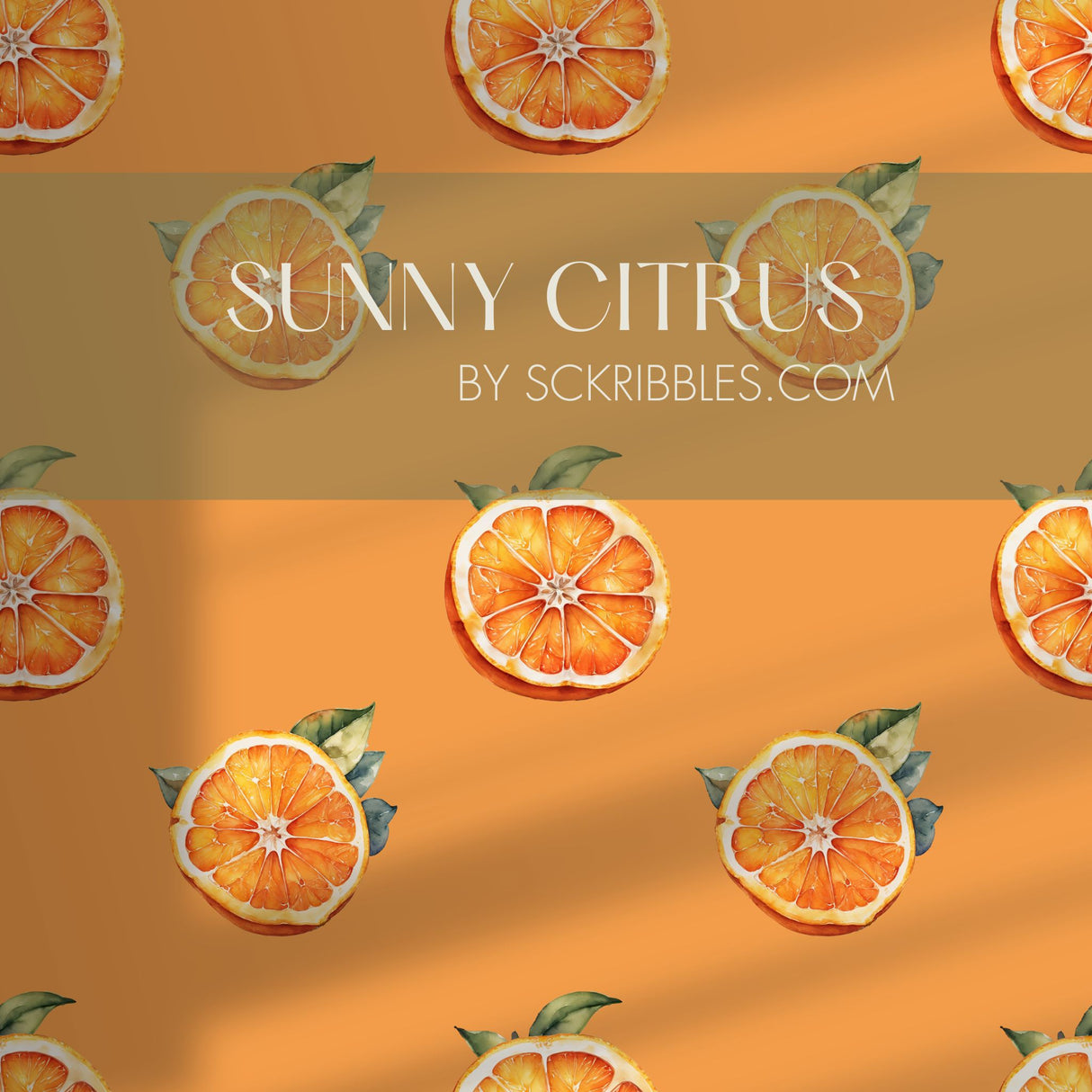 Sunny Citrus | Bright Orange Fruit Slices Kitchen Wallpaper Wallpaper Sckribbles