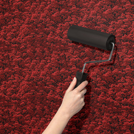 Ruby Canopy | Bright Red Botanical Blossom Tree Wallpaper Wallpaper Sckribbles