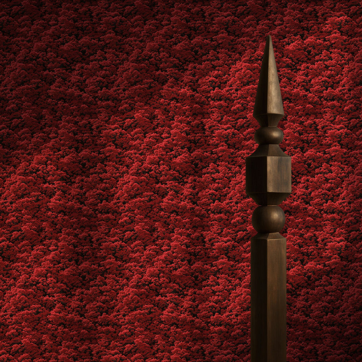 Ruby Canopy | Bright Red Botanical Blossom Tree Wallpaper Wallpaper Sckribbles