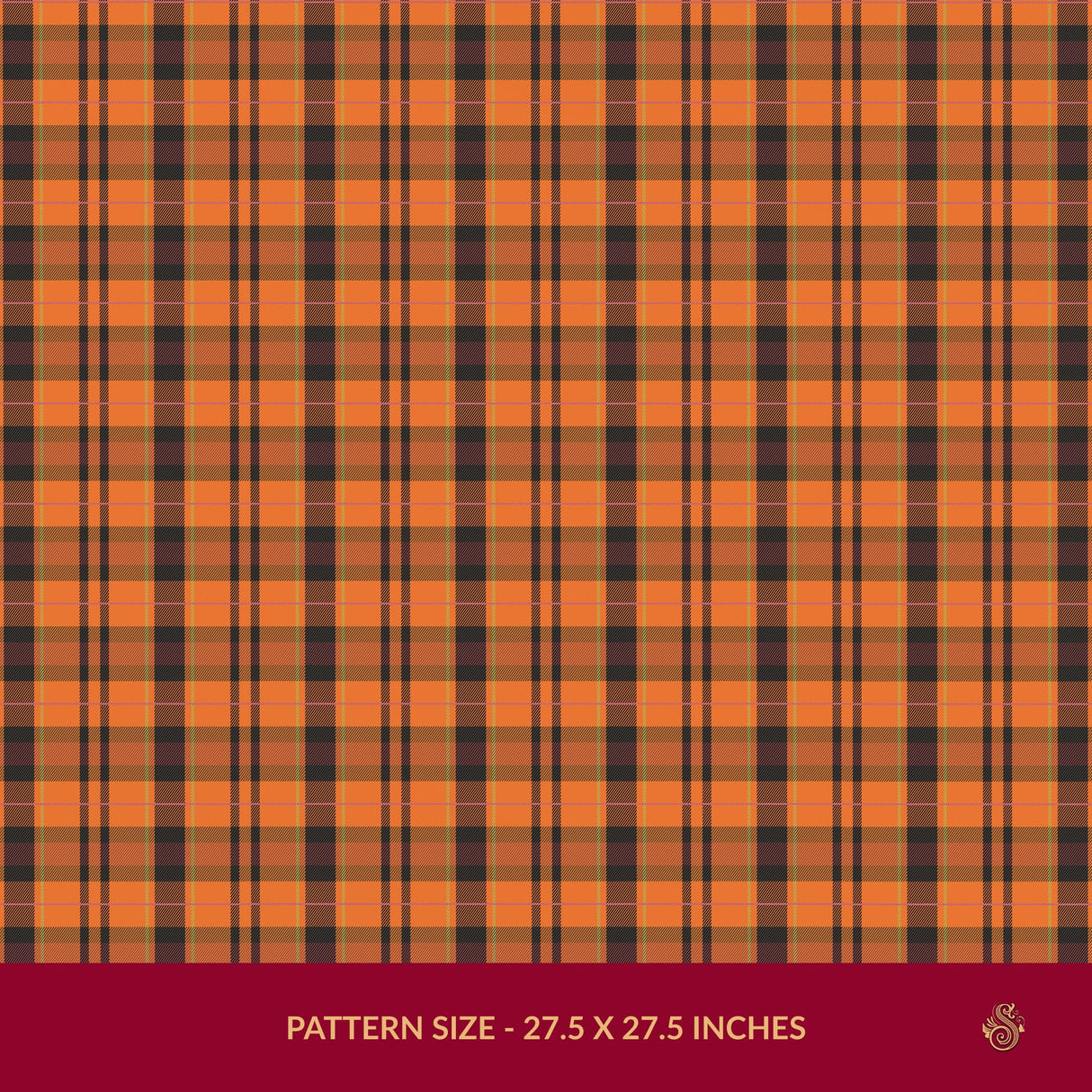 Highland Ember | Bright Orange Maximalist Plaid Wallpaper Wallpaper Sckribbles