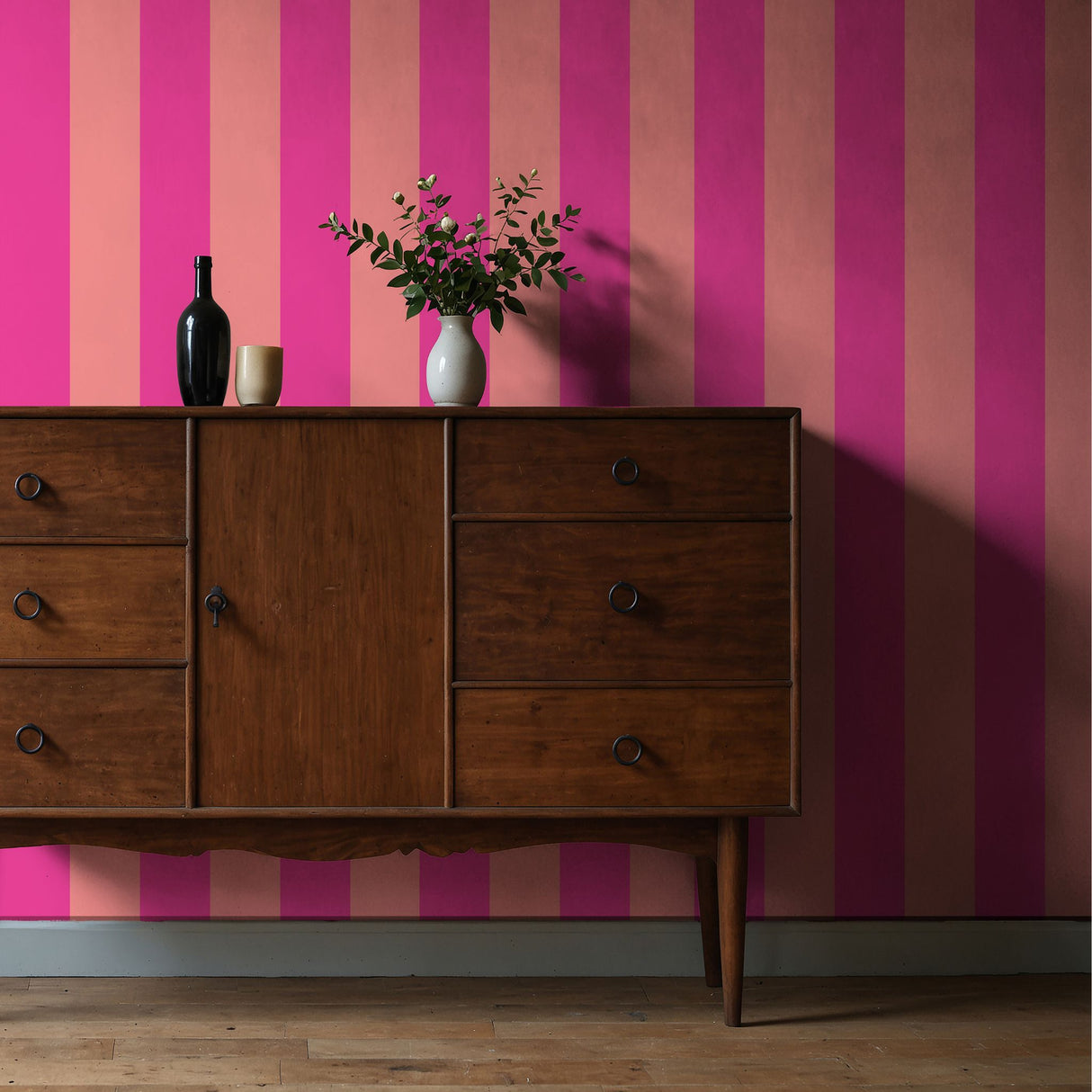 Circus Stripes | Bold Bright Colorful Vertical Striped Wallpaper Wallpaper Sckribbles
