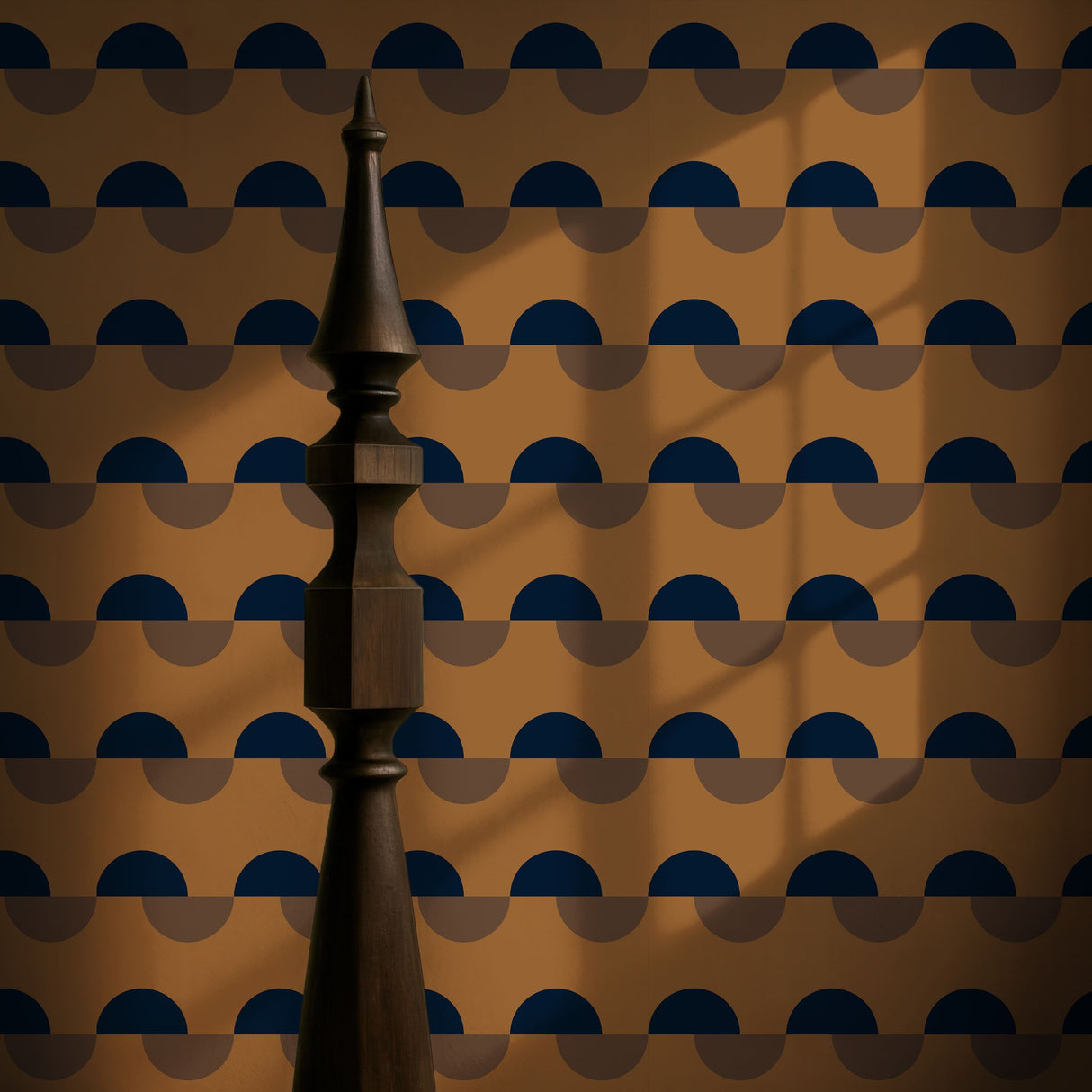 Modern Spheres | Retro Contemporary Abstract Geometrical Semi-Circles Wallpaper Wallpaper Sckribbles