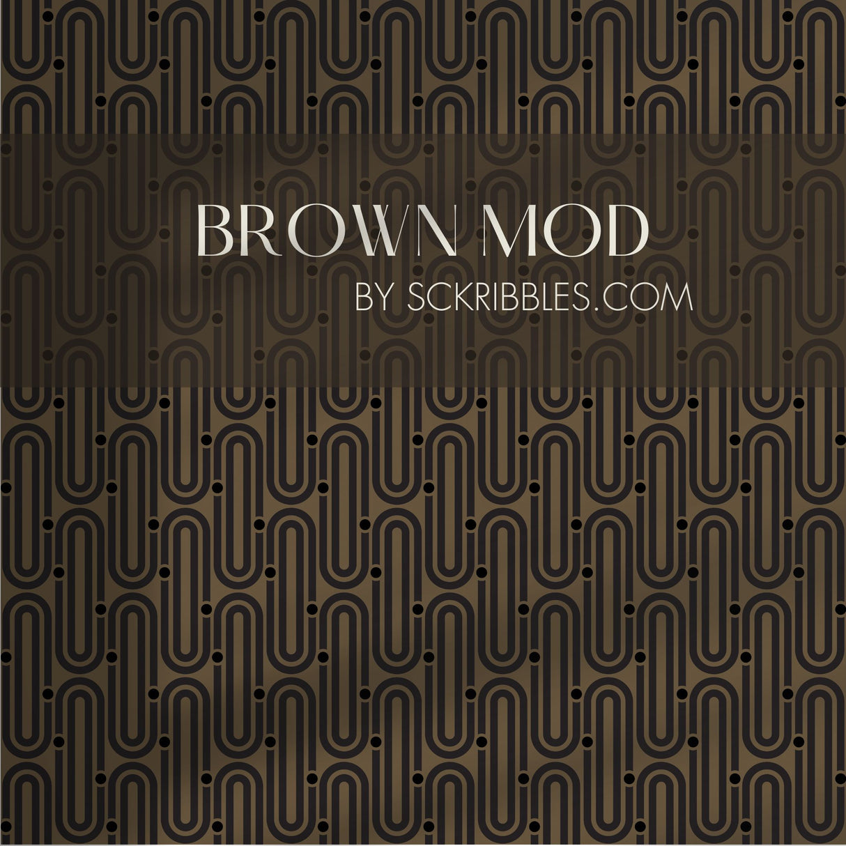 Deco Mod | Brown Geometrical Ellipse Art Deco Wallpaper Wallpaper Sckribbles