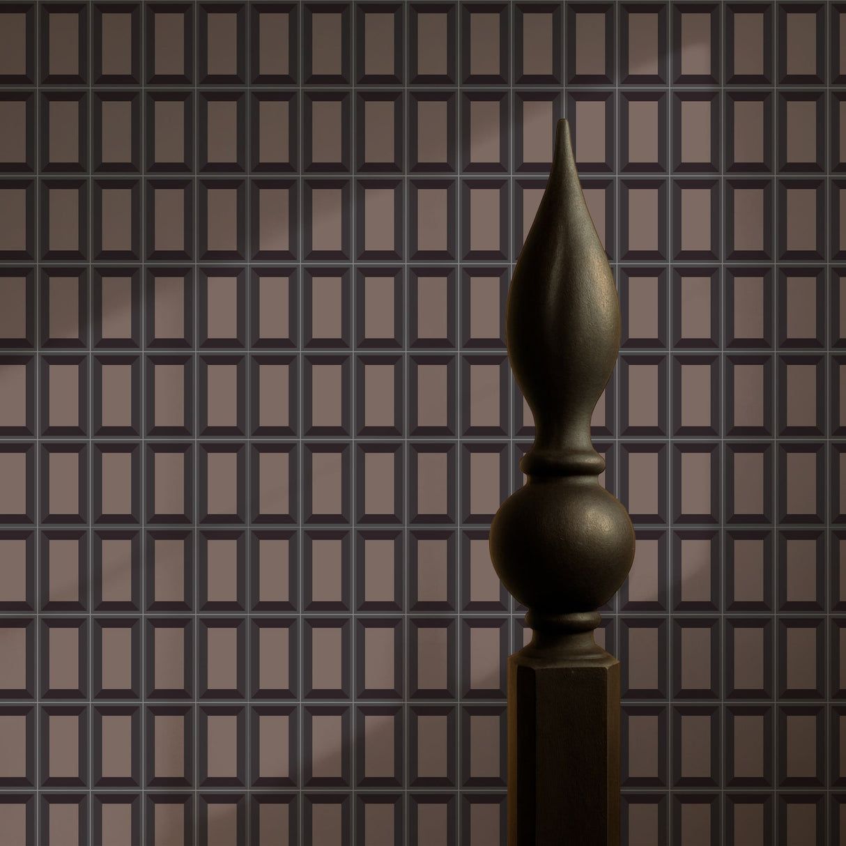 Boxed Brilliance | Brown Geometrical Rectangular Masculine Wallpaper Wallpaper Sckribbles