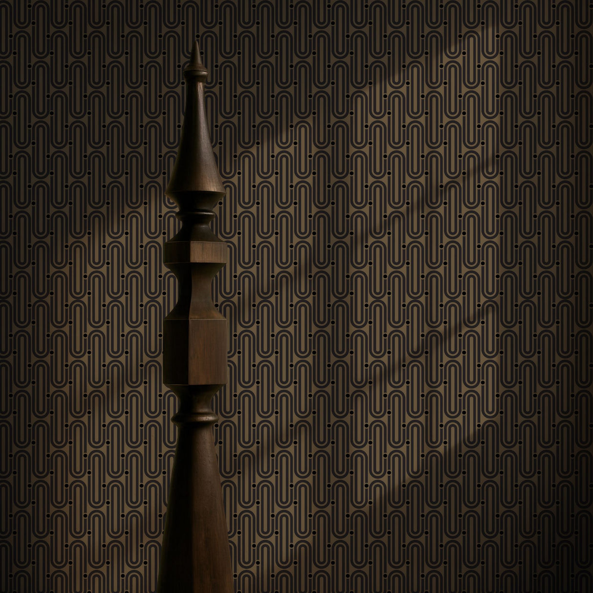 Deco Mod | Brown Geometrical Ellipse Art Deco Wallpaper Wallpaper Sckribbles