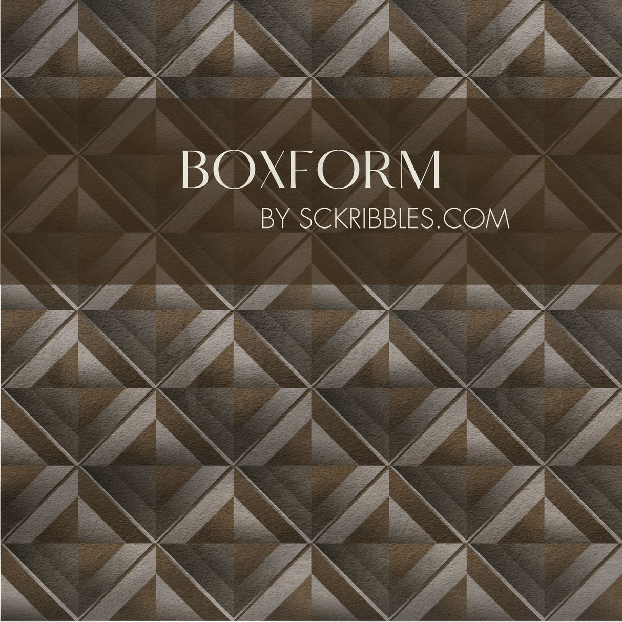 Boxform | Neutral Dimensional Geometrical Masculine Men's Wallpaper Wallpaper Sckribbles